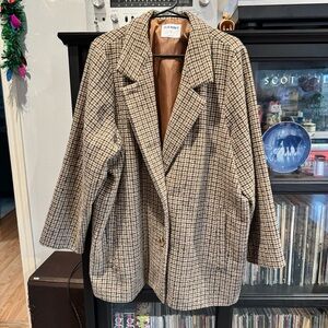 Old Navy brown houndstooth car coat